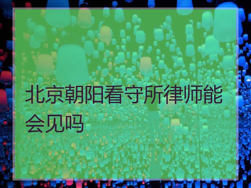 北京朝阳看守所律师能会见吗