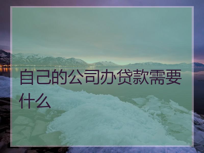 自己的公司办贷款需要什么