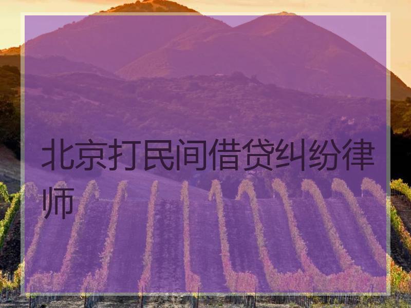 北京打民间借贷纠纷律师