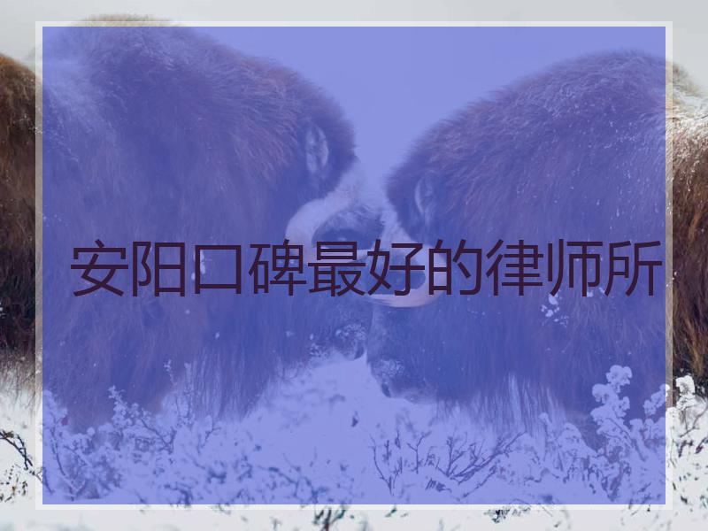 安阳口碑最好的律师所