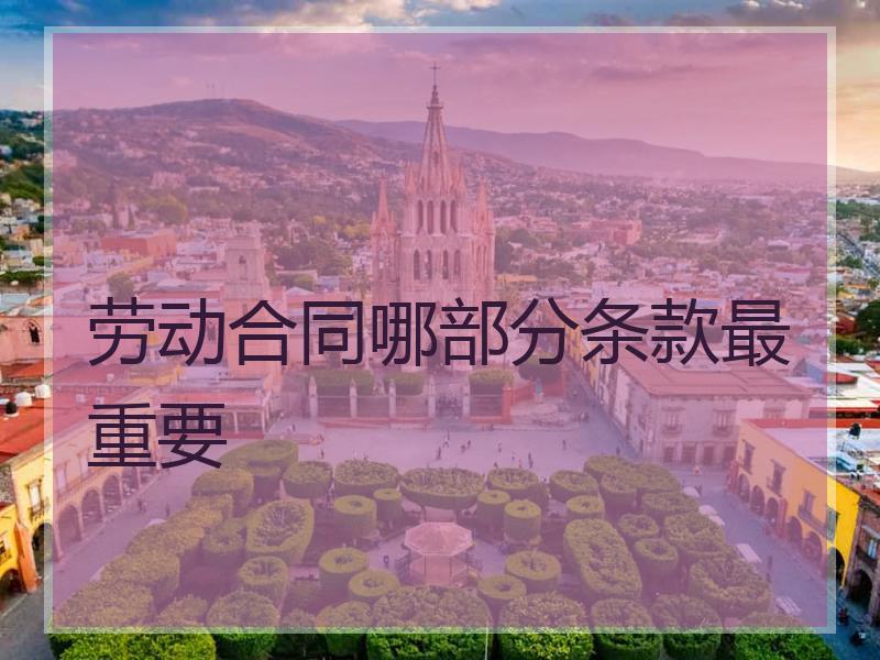 劳动合同哪部分条款最重要