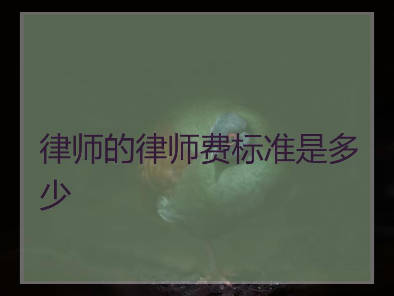 律师的律师费标准是多少