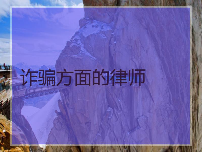 诈骗方面的律师