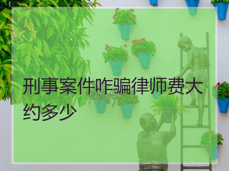 刑事案件咋骗律师费大约多少