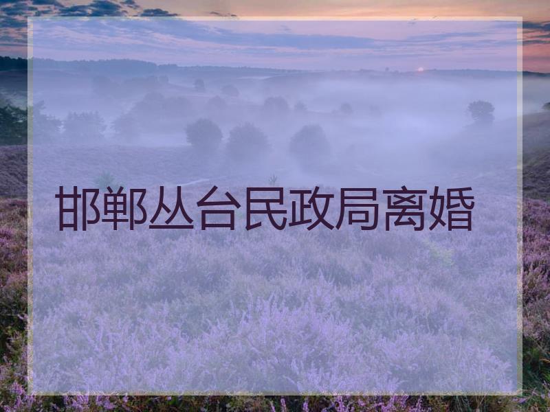 邯郸丛台民政局离婚