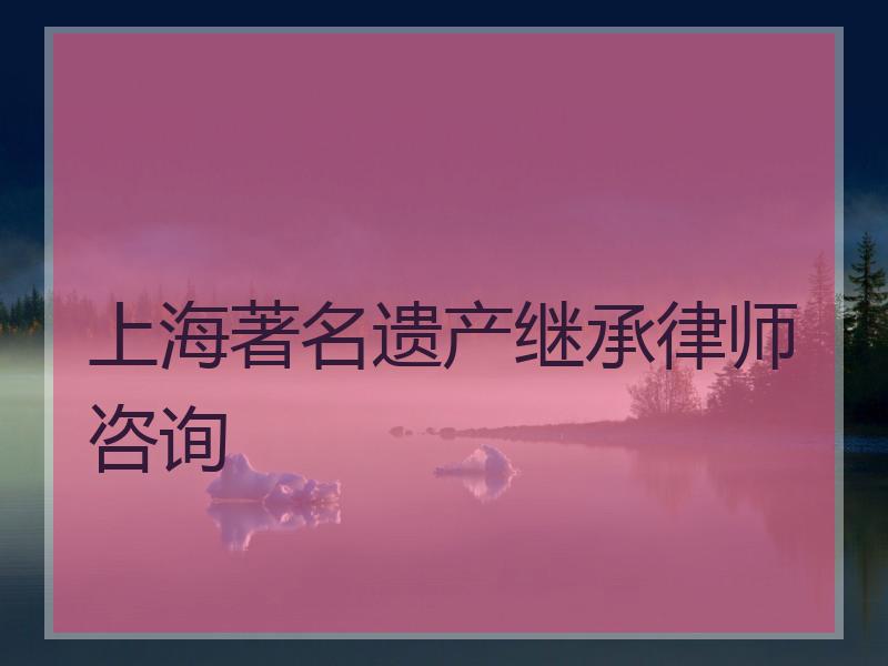 上海著名遗产继承律师咨询