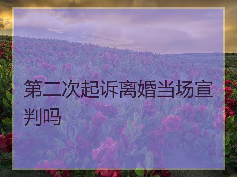 第二次起诉离婚当场宣判吗