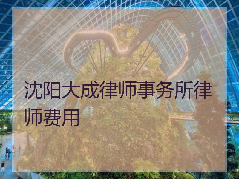沈阳大成律师事务所律师费用