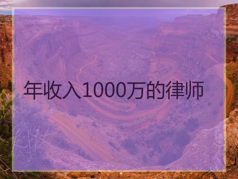 年收入1000万的律师