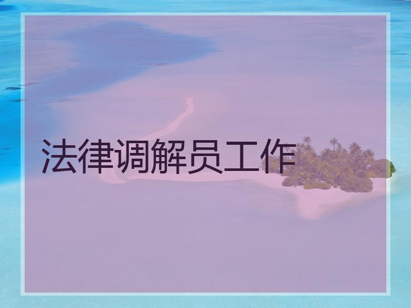 法律调解员工作