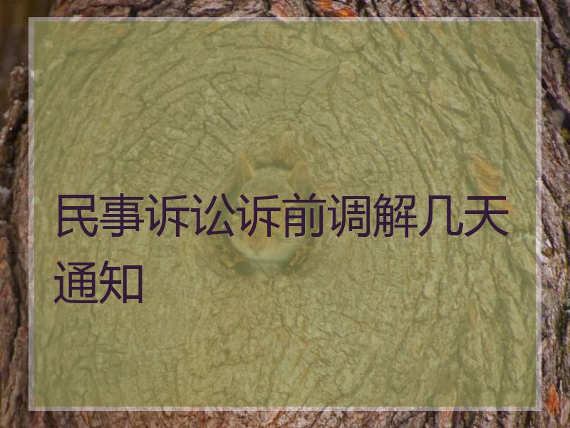 民事诉讼诉前调解几天通知