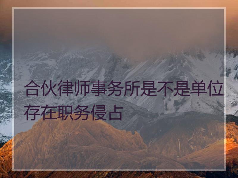 合伙律师事务所是不是单位存在职务侵占