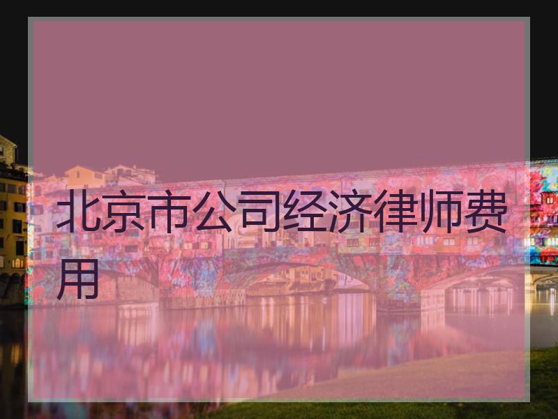 北京市公司经济律师费用