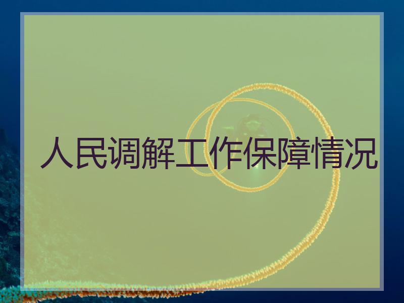 人民调解工作保障情况