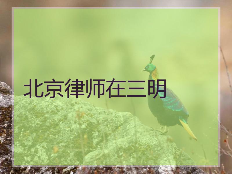 北京律师在三明