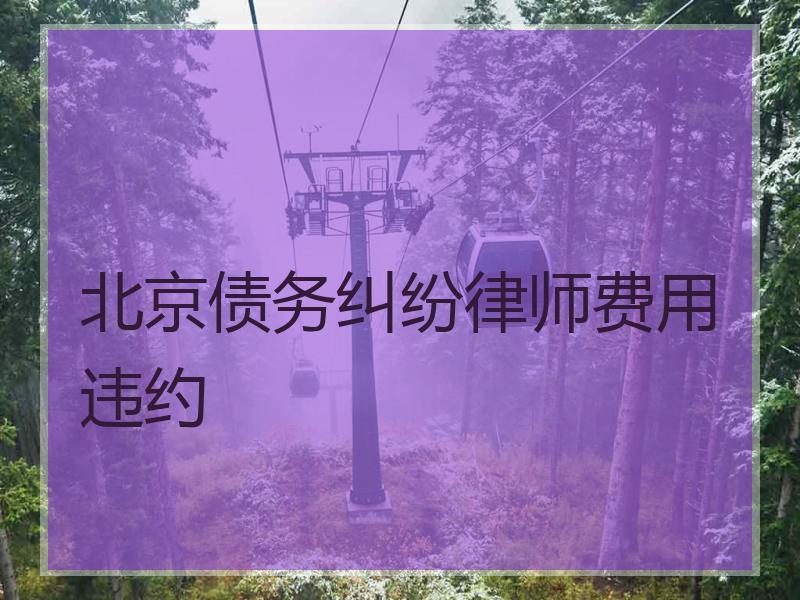 北京债务纠纷律师费用违约