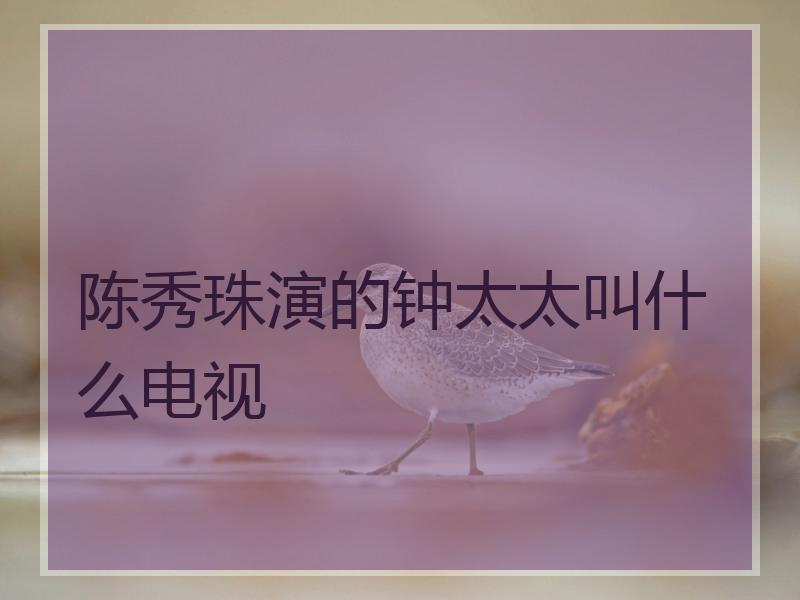 陈秀珠演的钟太太叫什么电视