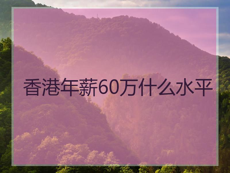 香港年薪60万什么水平