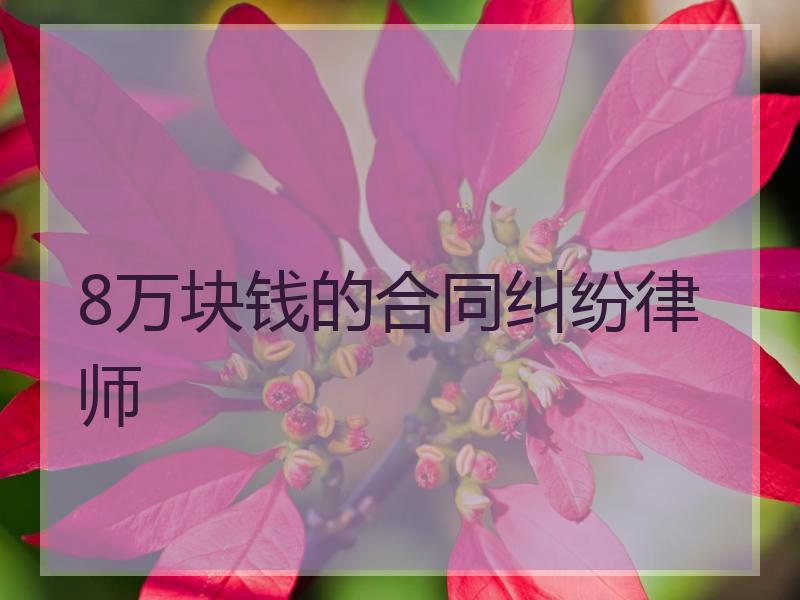 8万块钱的合同纠纷律师