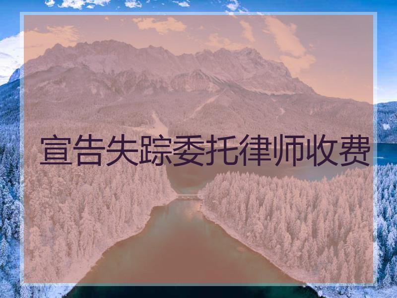 宣告失踪委托律师收费
