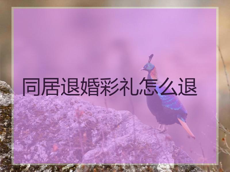 同居退婚彩礼怎么退