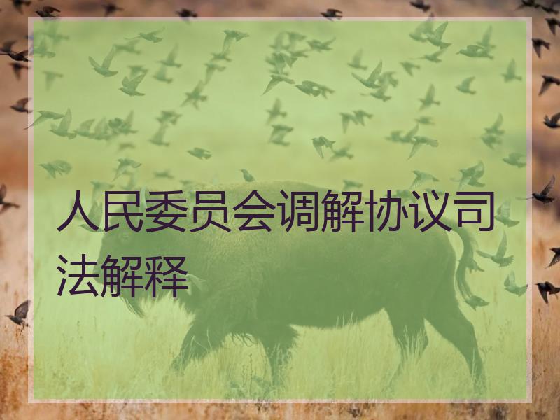 人民委员会调解协议解释