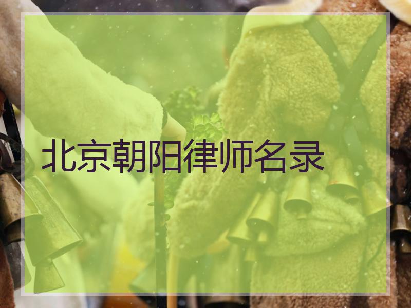 北京朝阳律师名录