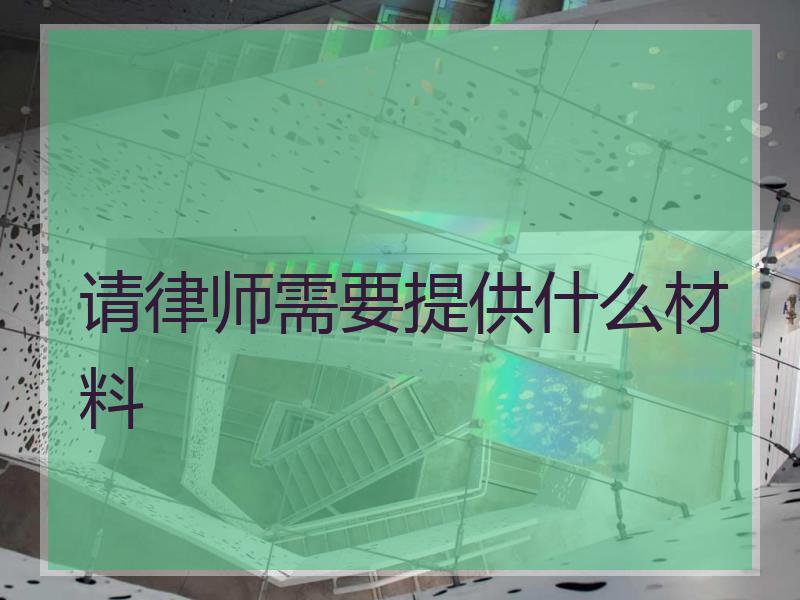 请律师需要提供什么材料