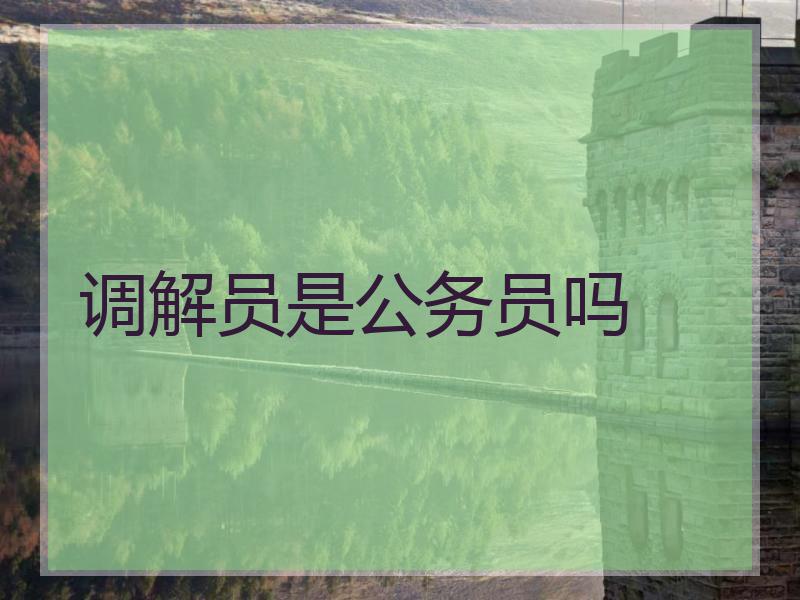调解员是公务员吗