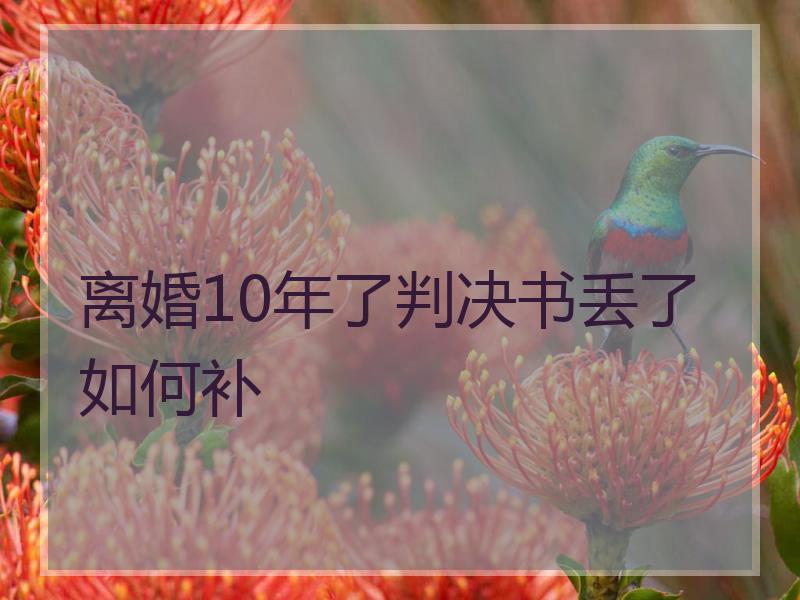 离婚10年了判决书丢了如何补