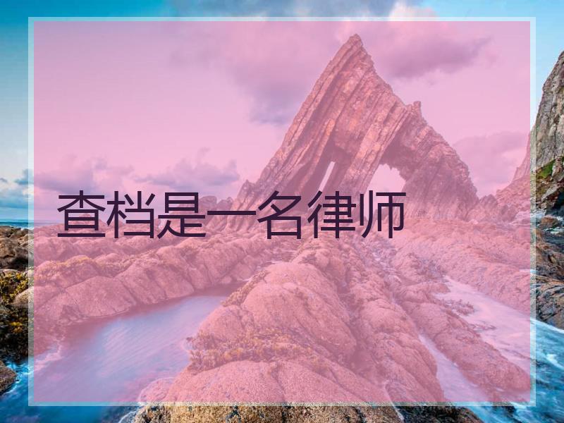 查档是一名律师