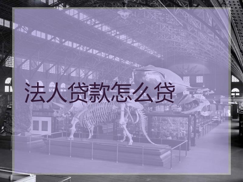 法人贷款怎么贷