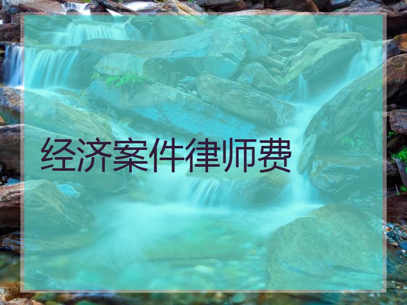 经济案件律师费