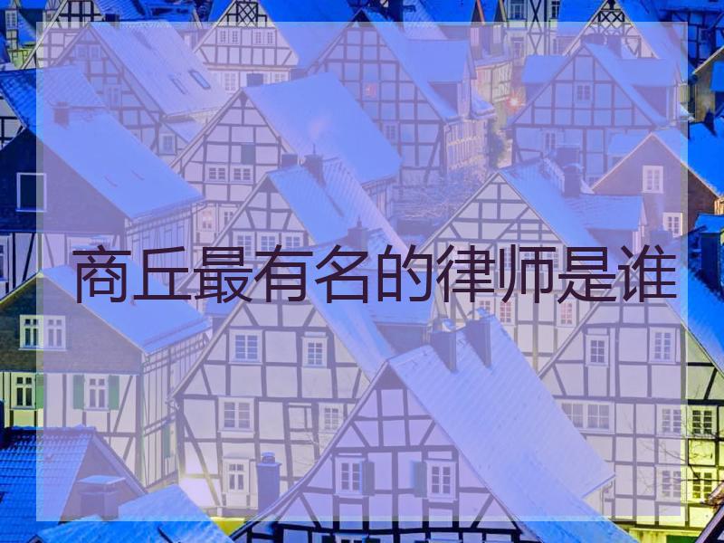 商丘最有名的律师是谁