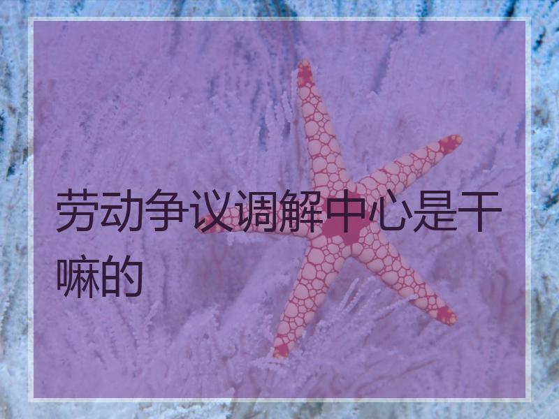 劳动争议调解中心是干嘛的