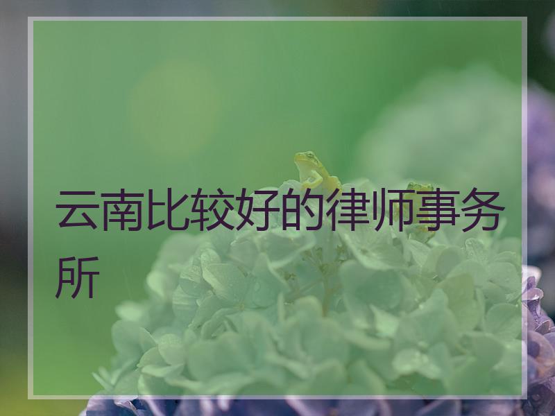 云南比较好的律师事务所