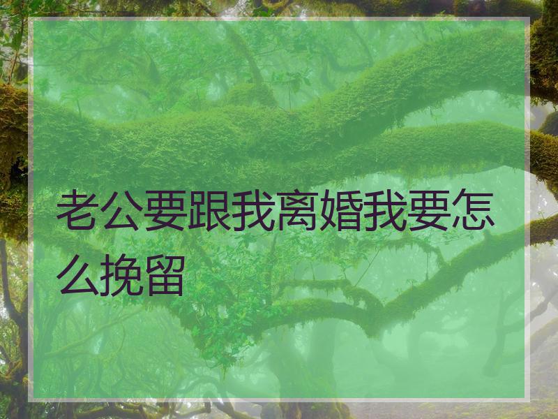 老公要跟我离婚我要怎么挽留