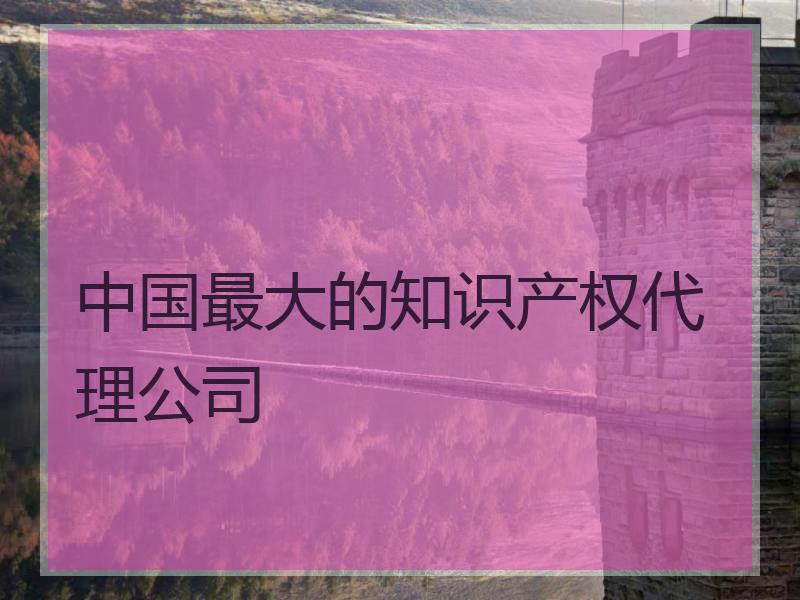 中国最大的知识产权代理公司