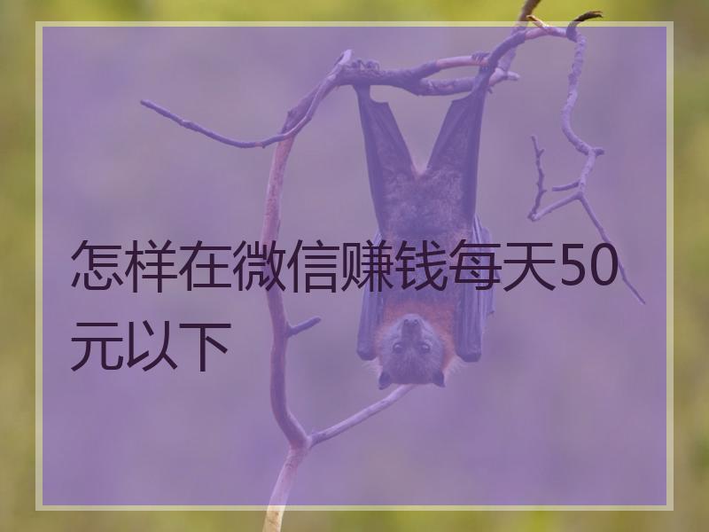 怎样在微信赚钱每天50元以下