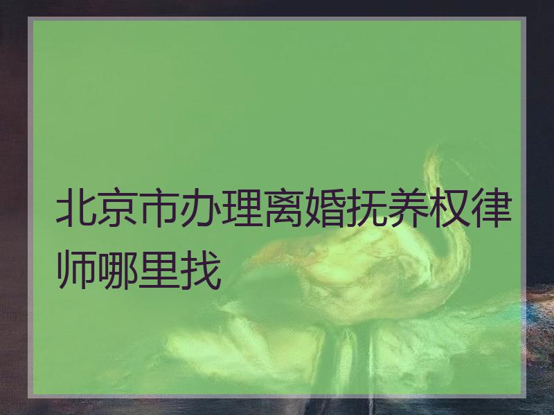 北京市办理离婚抚养权律师哪里找