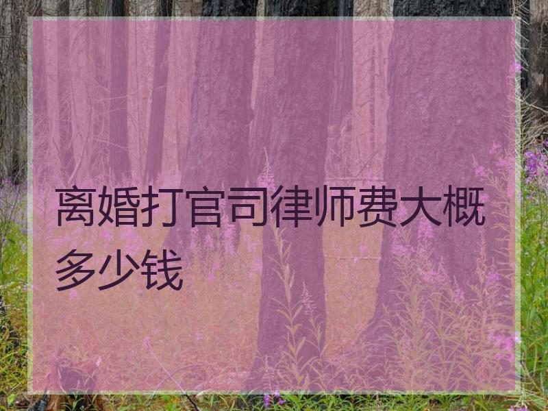 离婚打官司律师费大概多少钱