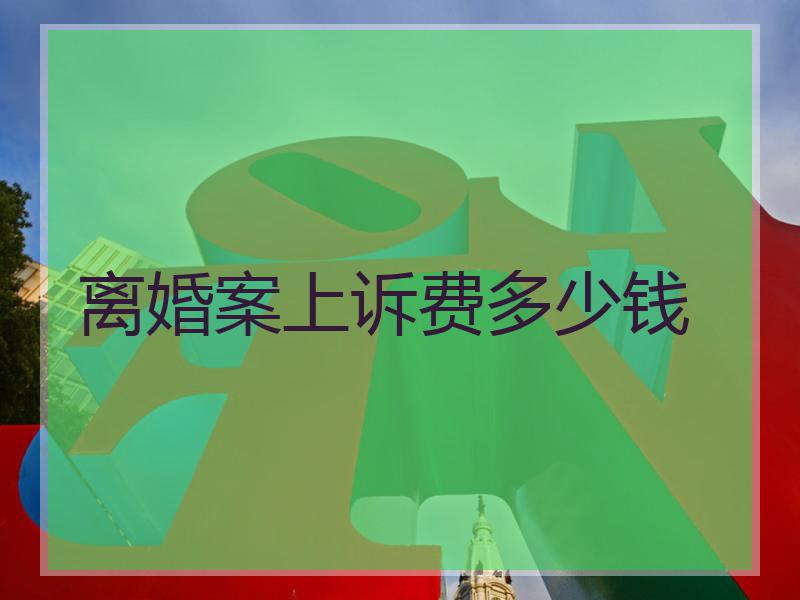 离婚案上诉费多少钱