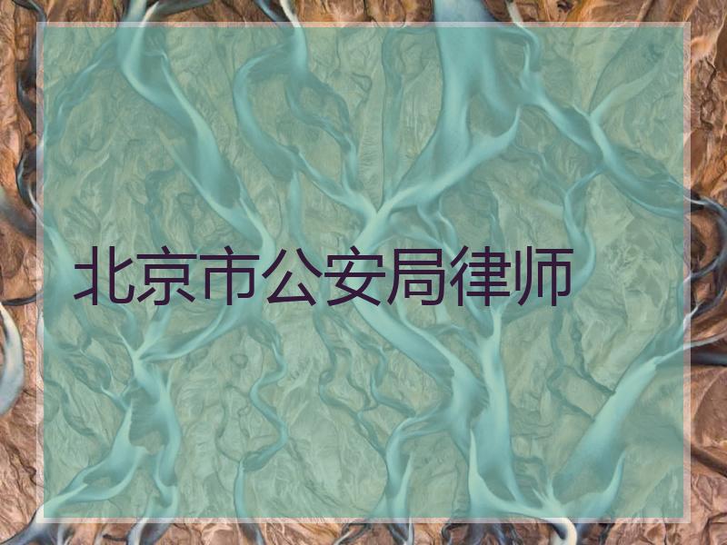 北京市公安局律师