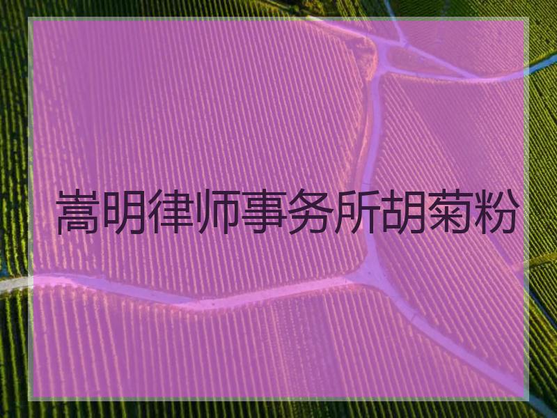 嵩明律师事务所胡菊粉