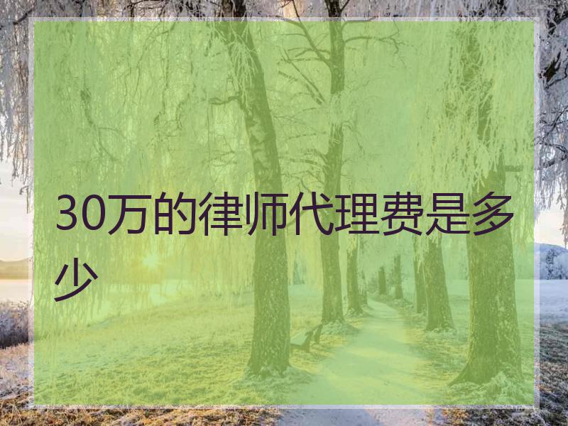 30万的律师代理费是多少