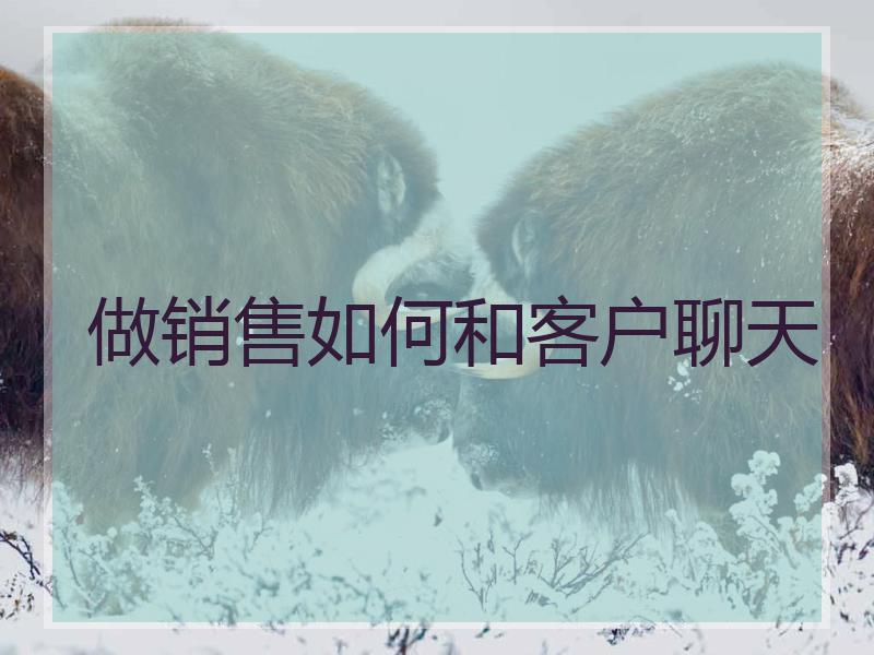 做销售如何和客户聊天