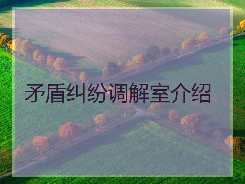 矛盾纠纷调解室介绍