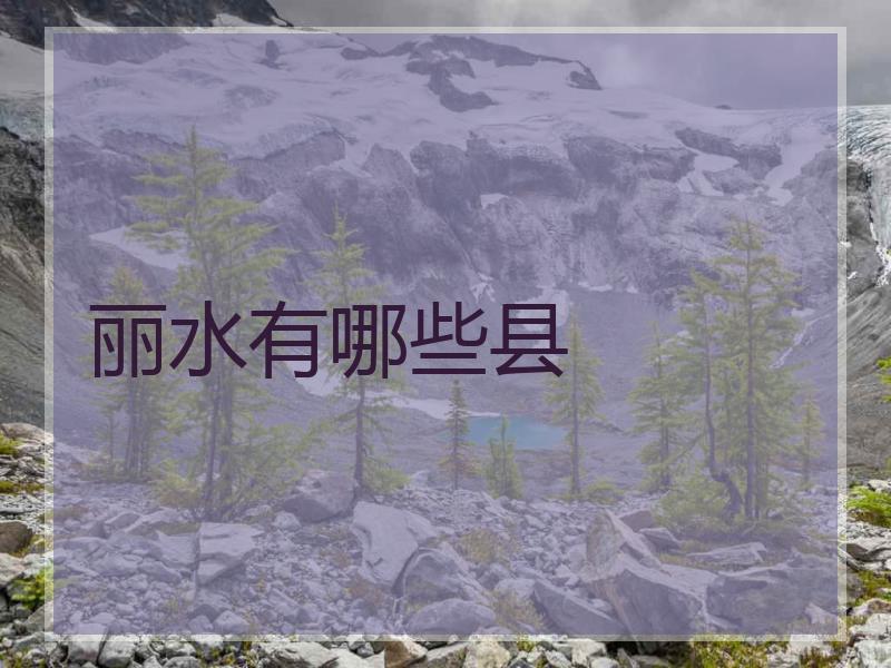 丽水有哪些县