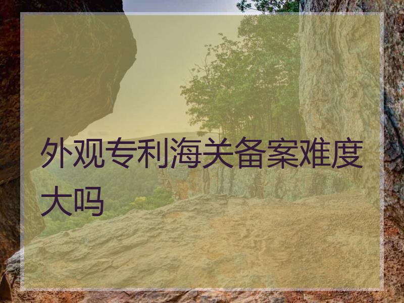 外观专利海关备案难度大吗
