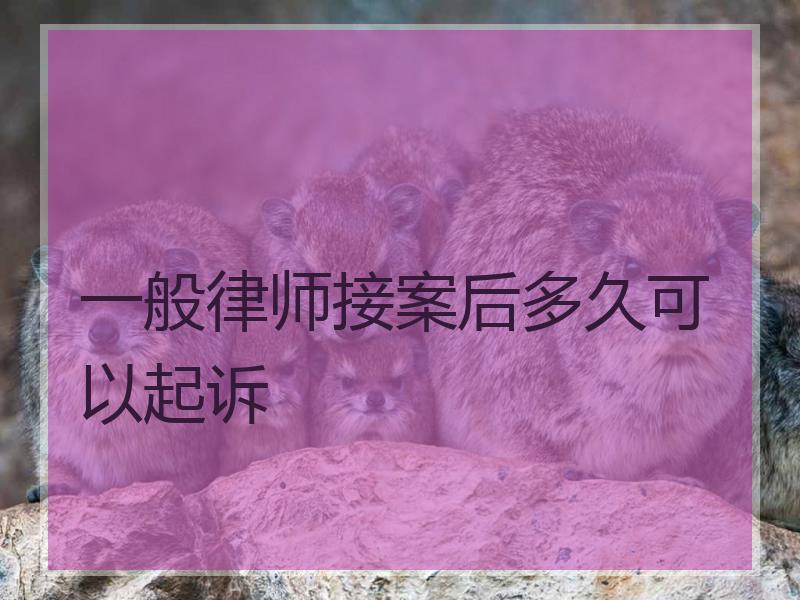 一般律师接案后多久可以起诉